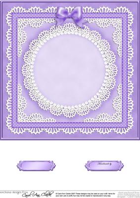 8 x 8 Pearls, Lace and Ribbon Plain Card Base