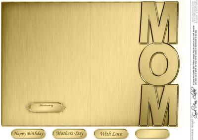 5 x 7 Elegant Metallic Mom Shaped Card