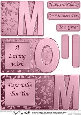 Mom Elegant Metallic Book Sheet