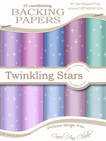 Twinkling Stars Xmas Snowglobe Matching Backing Paper Kit