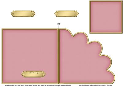 Cut and Fold Shell Corner Card Plain Card Base