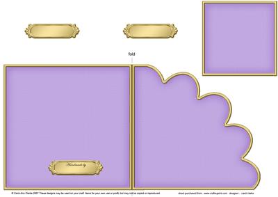 Cut and Fold Shell Corner Card Plain Card Base