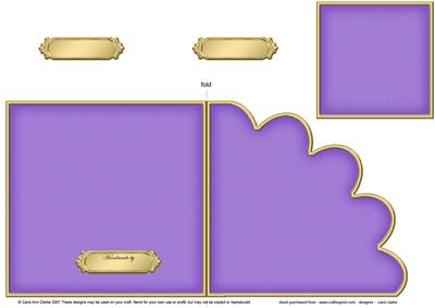 Cut and Fold Shell Corner Card Plain Card Base