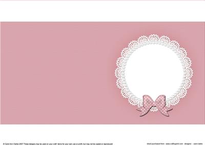 Square Pearls and Lace Card Front or Insert