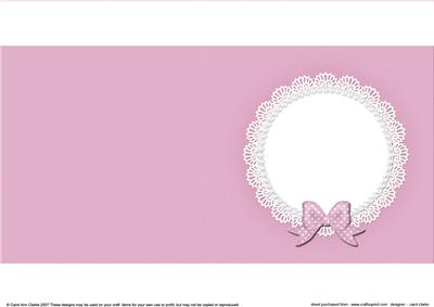 Square Pearls and Lace Card Front or Insert