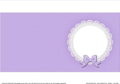 Square Pearls and Lace Card Front or Insert