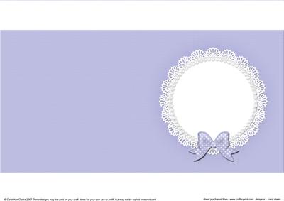 Square Pearls and Lace Card Front or Insert