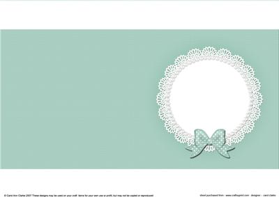 Square Pearls and Lace Card Front or Insert