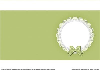 Square Pearls and Lace Card Front or Insert