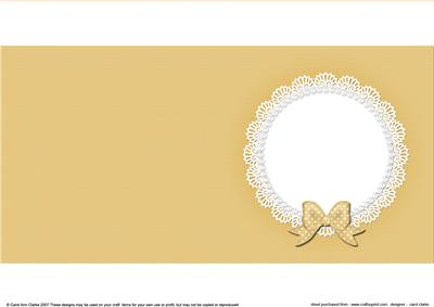 Square Pearls and Lace Card Front or Insert