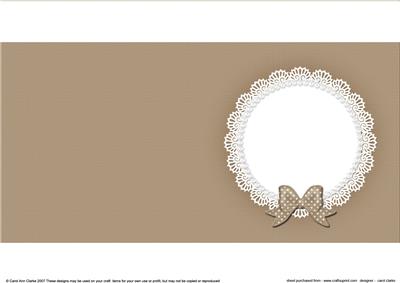 Square Pearls and Lace Card Front or Insert