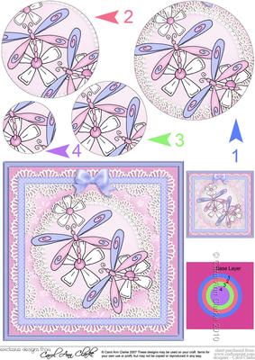 Dreamy Dragonflies Circle Pyramage Topper
