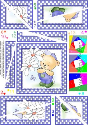 Hunney Bear Robert has Pretty Flowers - Twisted Spiral Side Stacker