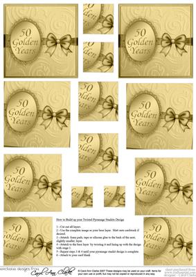 Elegant Metallic Greeting Twisted Pyramage Sheet