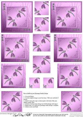 Diamante Dragonflies Pyramage Sheet