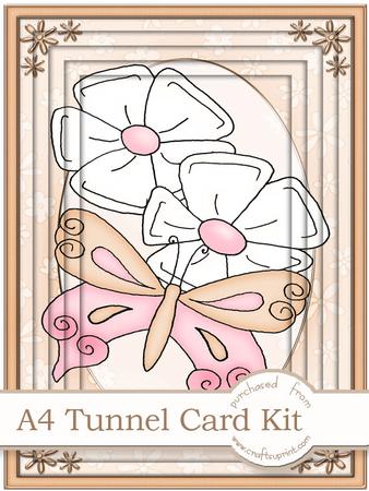 A4 Fluttery Butterfly in Cinnamon Tunnel Card Kit