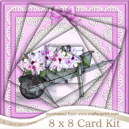 8 x 8 Flower Filled Wheelbarrow Twisted Pyramage Kit