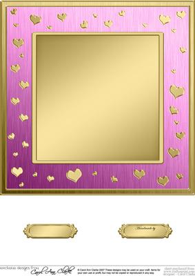 8 x 8 Metallic Romantic Hearts Plain Card Base