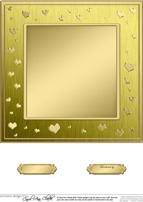 8 x 8 Metallic Romantic Hearts Plain Card Base
