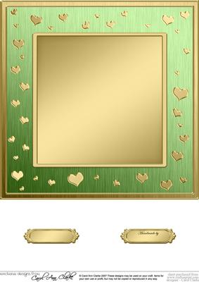 8 x 8 Metallic Romantic Hearts Plain Card Base