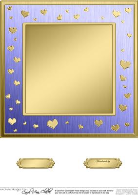 8 x 8 Metallic Romantic Hearts Plain Card Base