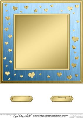 8 x 8 Metallic Romantic Hearts Plain Card Base