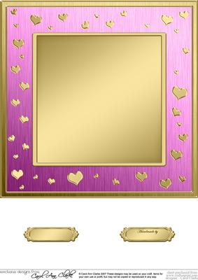8 x 8 Metallic Romantic Hearts Plain Card Base