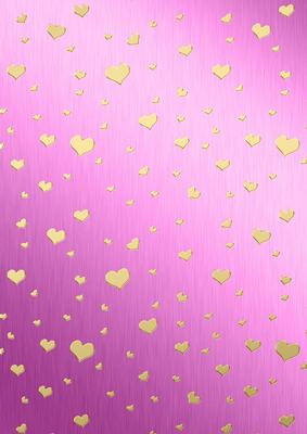 Metallic Romantic Hearts Matching Backing Paper Kit