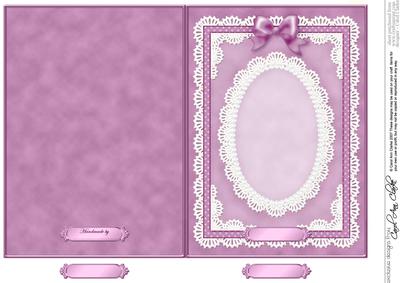 5 x 7 Pearls, Lace and Ribbon Plain Card Base