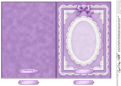 5 x 7 Pearls, Lace and Ribbon Plain Card Base
