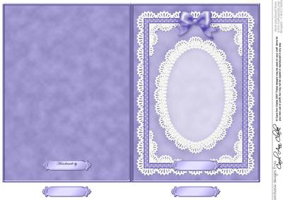 5 x 7 Pearls, Lace and Ribbon Plain Card Base