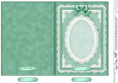 5 x 7 Pearls, Lace and Ribbon Plain Card Base