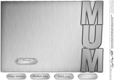 5 x 7 Elegant Metallic Mum Shaped Card