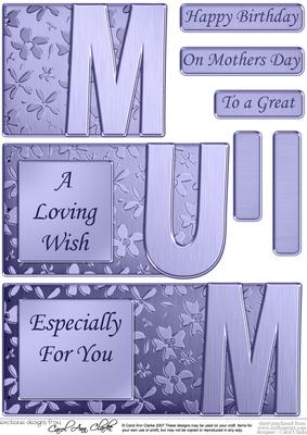Mum Elegant Metallic Book Sheet