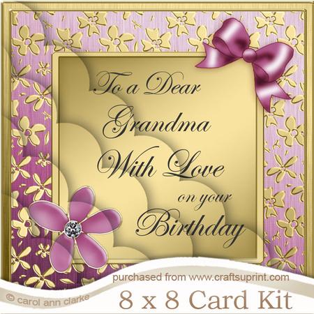 8 x 8 Floral Elegance Grandma Birthday Scalloped Corner Kit