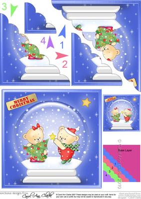 Robert and Rosie Xmas Snowglobe Scallop Corner Side Stacker