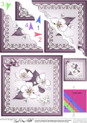 Apple Blossom Scallop Corner Side Stacker Topper