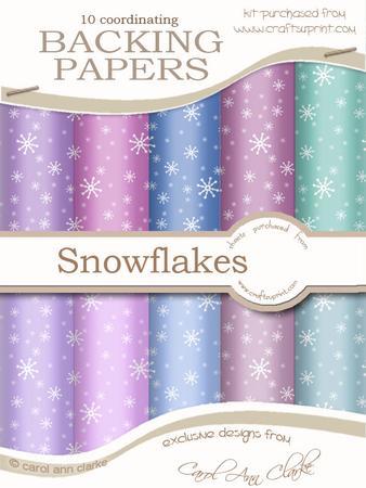 Snowflakes Xmas Snowglobe Matching Backing Paper Kit