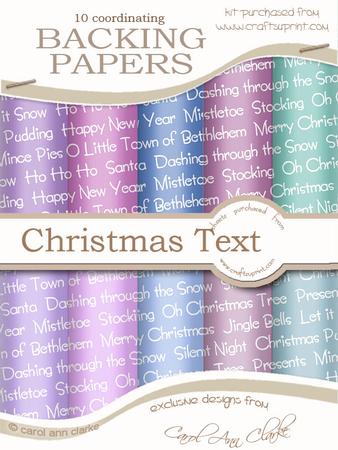 Christmas Text - Xmas Snowglobe Matching Backing Paper Kit