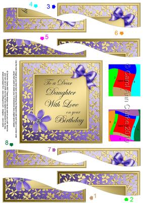 Floral Elegance Birthday Daughter Wavy Spiral Side Stacker