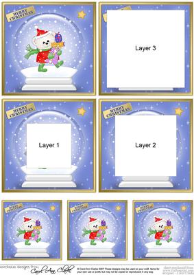 Cute Xmas Teddy - Christmas Snowglobe Tunnel Topper