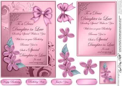 Metallic Daughter in Law Birthday with 3D Decoupage