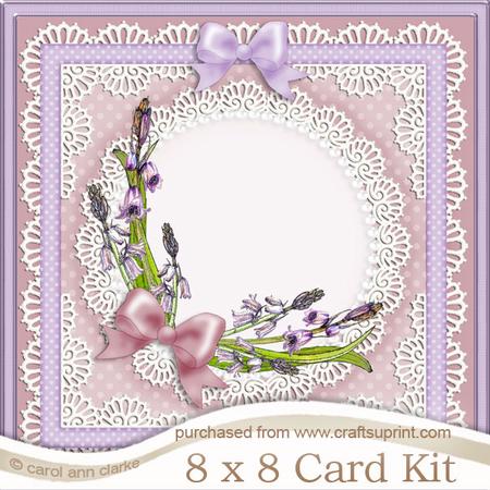 8 x 8 Bluebells Card Kit with 3D Decoupage