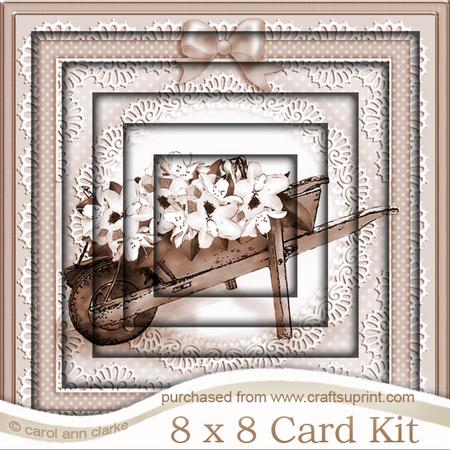 8 x 8 Flower Filled Wheelbarrow Tunnel Card Kit