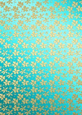 Gold Metallic Flowers Matching Backing Paper Kit