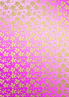 Gold Metallic Flowers Matching Backing Paper Kit