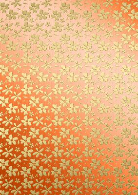 Gold Metallic Flowers Matching Backing Paper Kit
