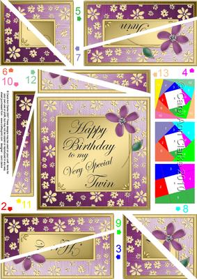 To My Twin Birthday Twisted Spiral Side Stacker