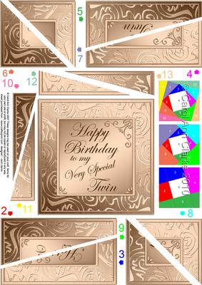 To My Twin Birthday Twisted Spiral Side Stacker