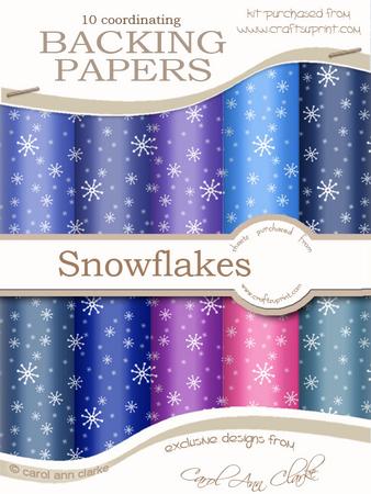 Snowflakes Xmas Snowglobe Matching Backing Paper Kit